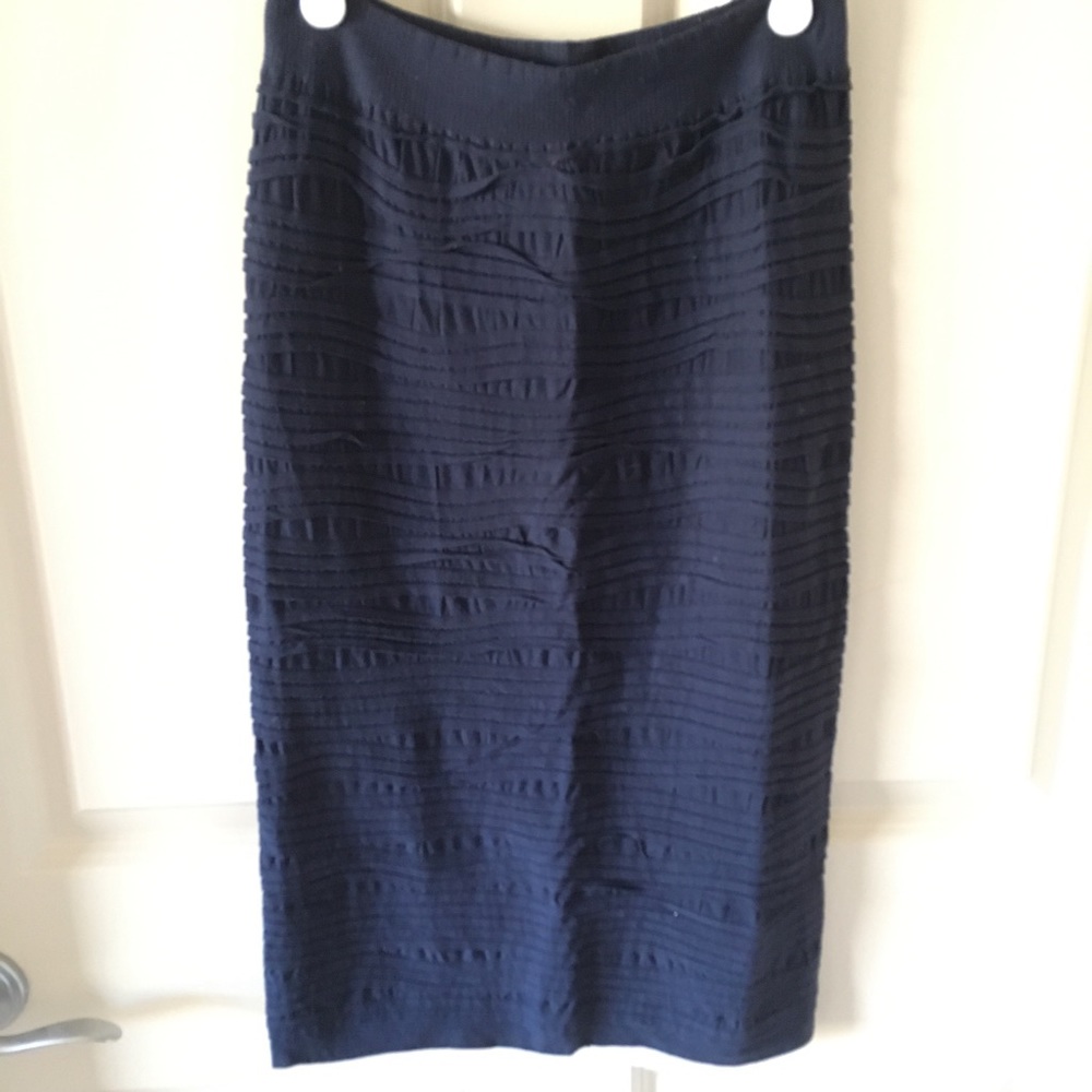 Modest Navy Textured Skirt